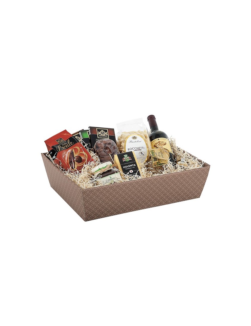 Cesto cartone linea Heritage cuoio