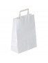 Shopper in carta bianca e avana con maniglie piatte