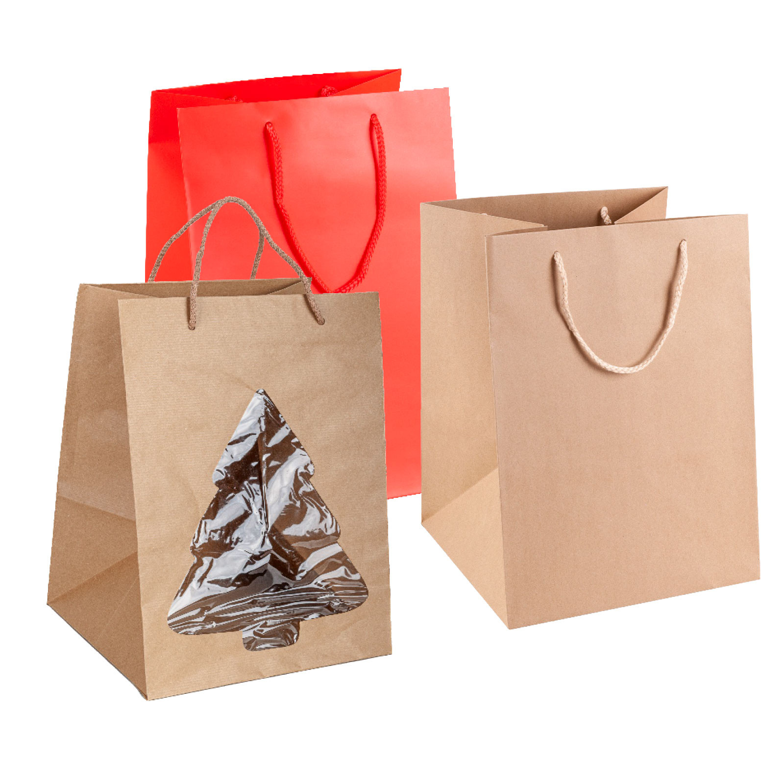 Shopper in carta fondo largo manico cordini