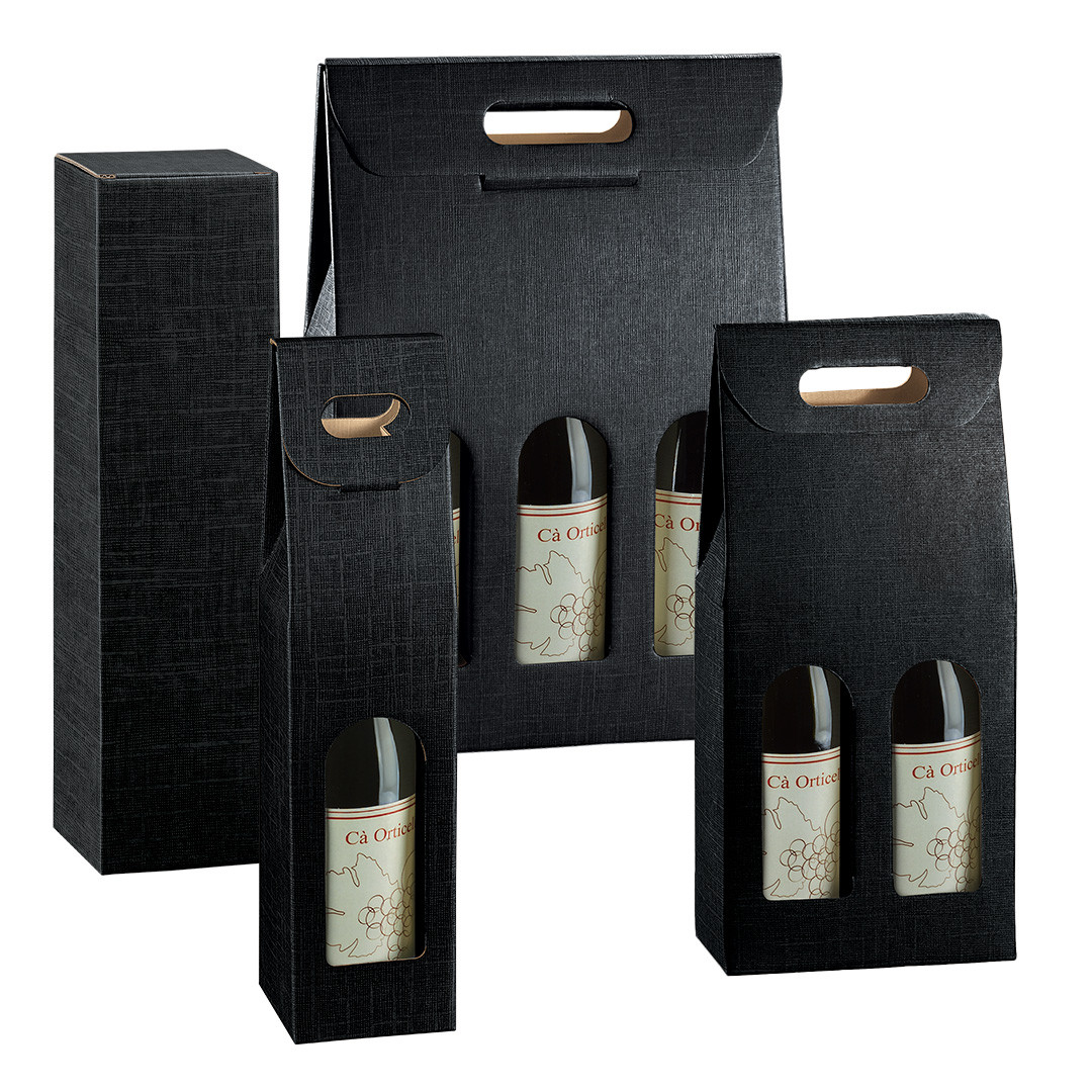 Scatole portabottiglie Elegance nere