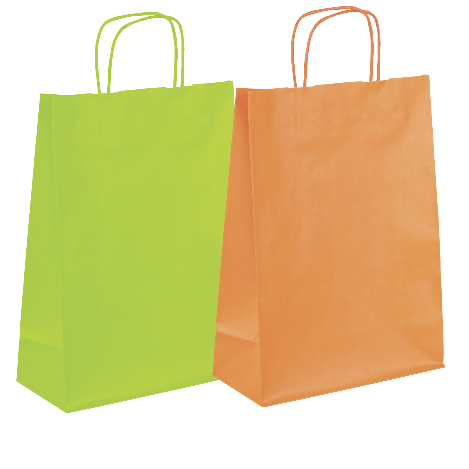 Shopper in carta colorata bianca con maniglia ritorta