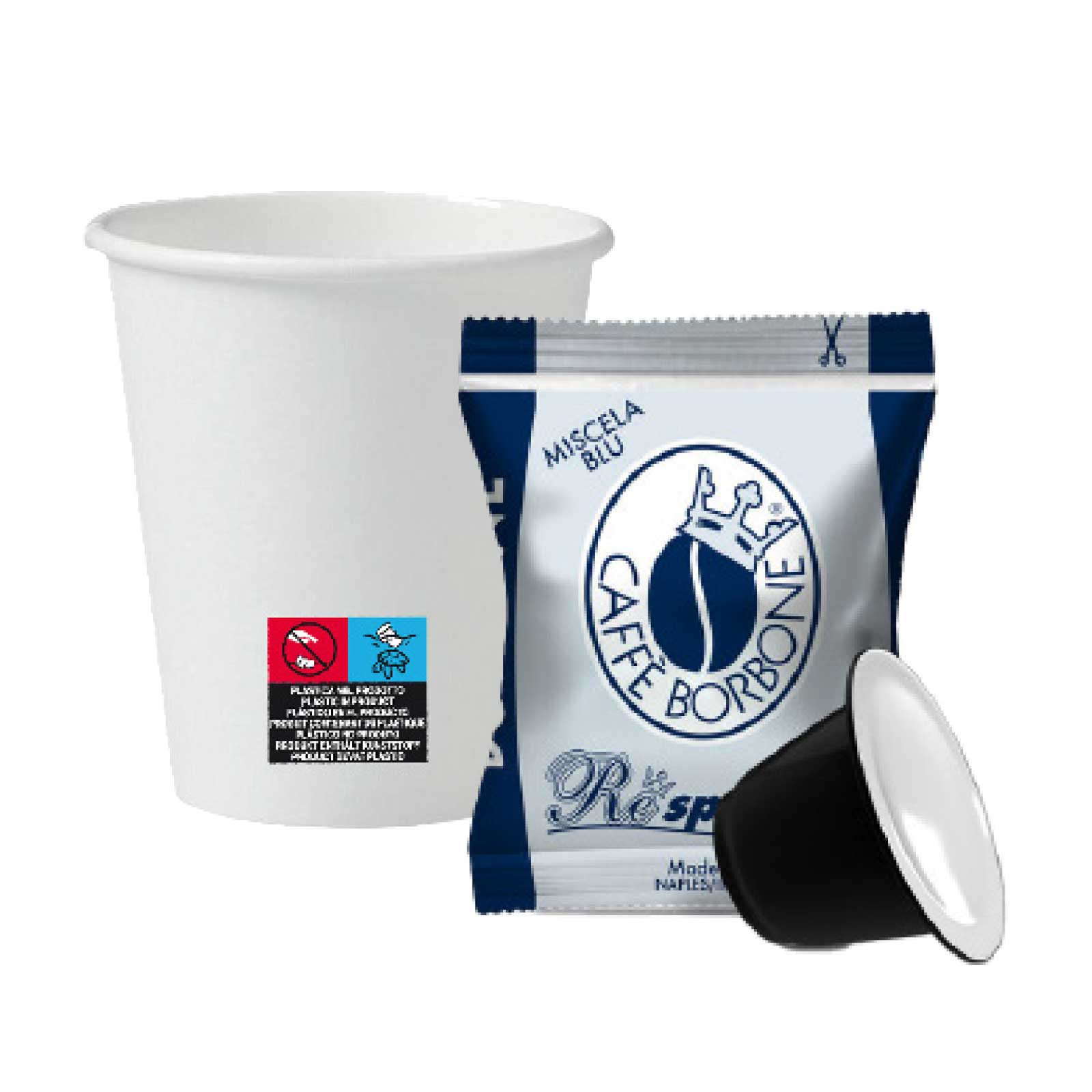Kit caffè Borbone Blu con bicchieri