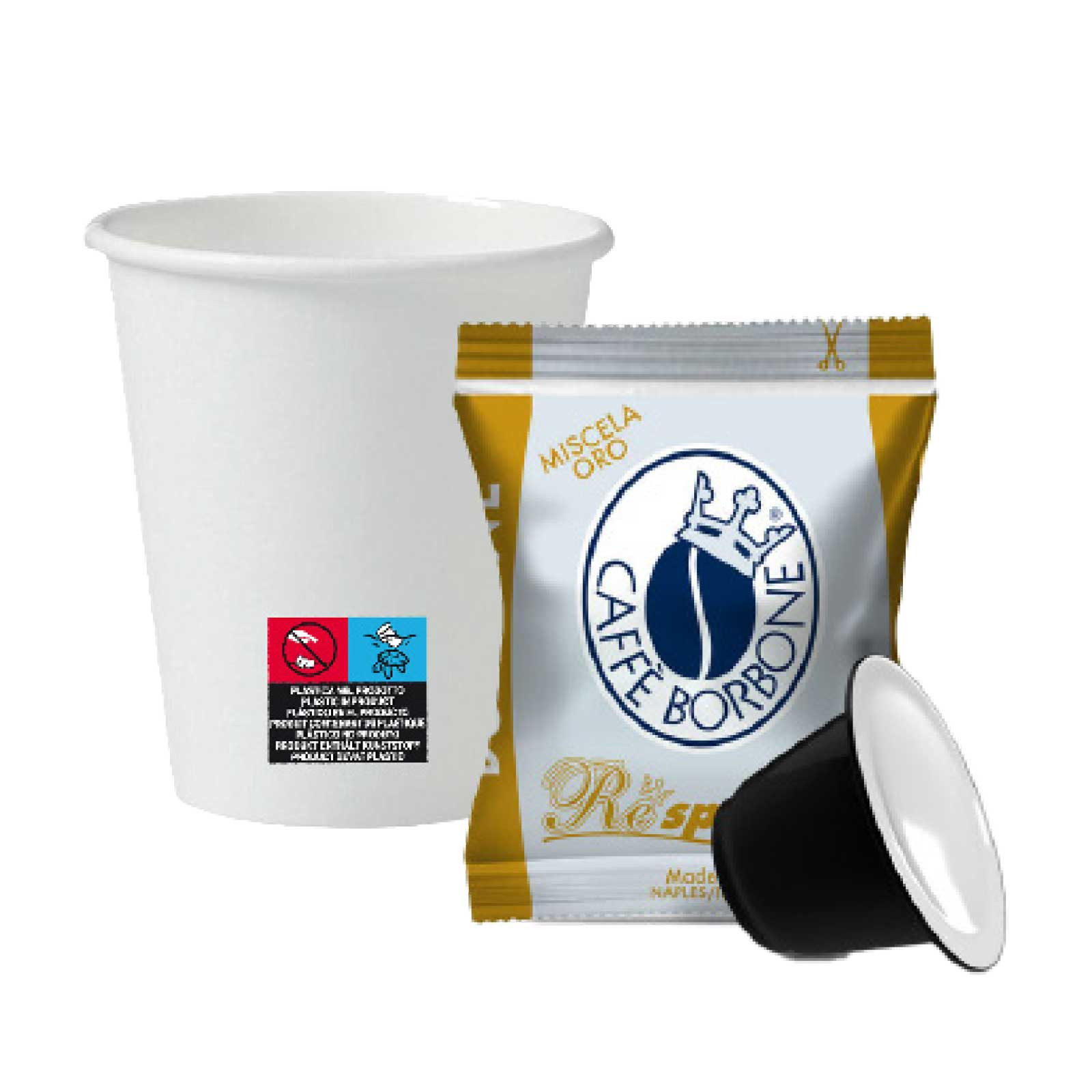 Kit caffè Borbone Oro con bicchieri